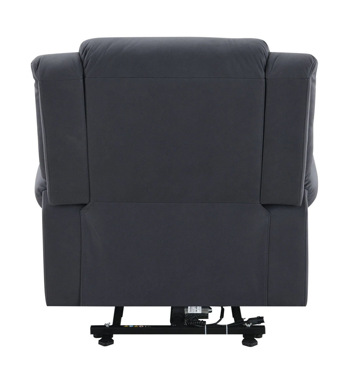 Dark Blue Polished Microfiber Power Lift Heating Massage Chair - Omega Lifestyles