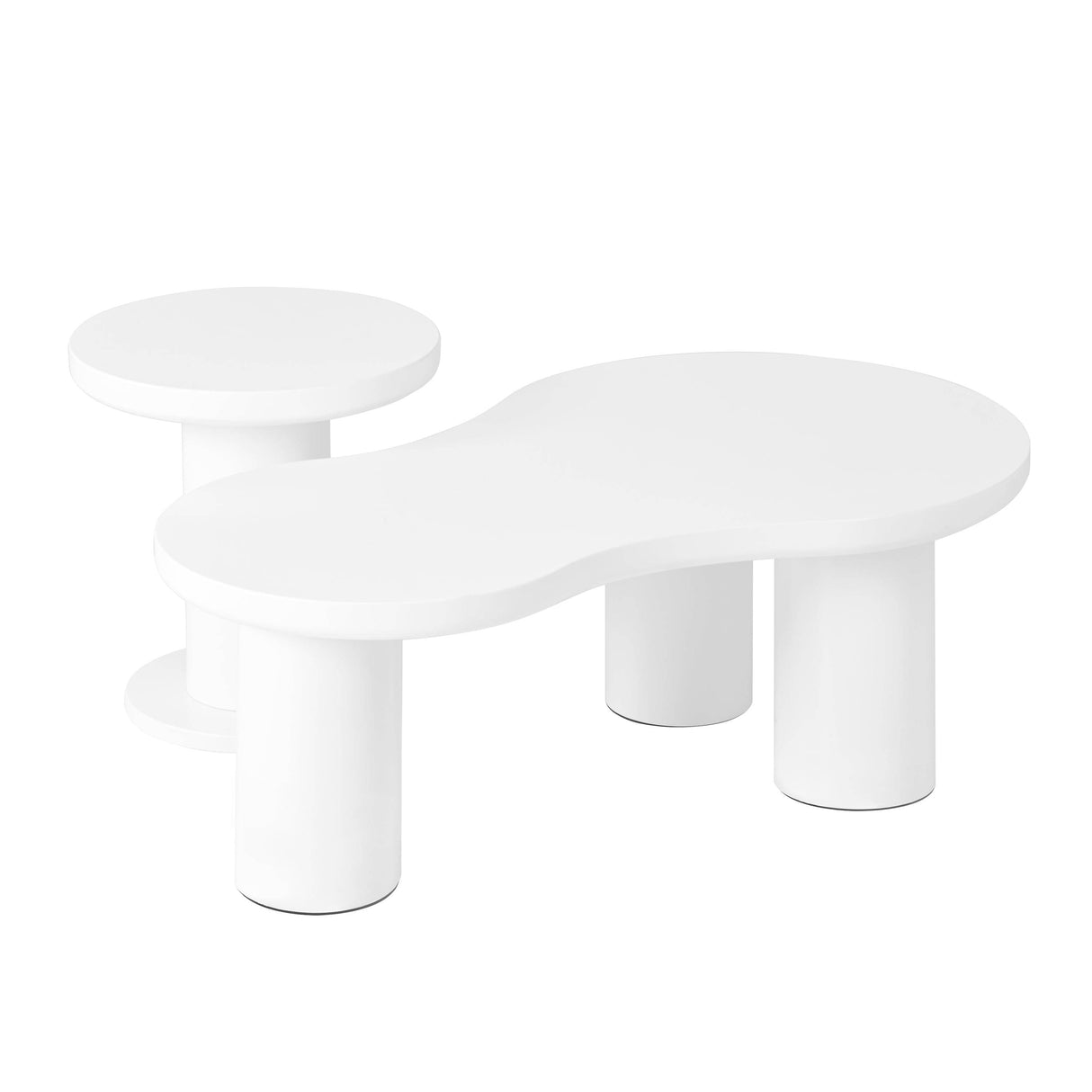 Nesting 2-Piece White MDF Coffee Table Set - Sleep Galleria