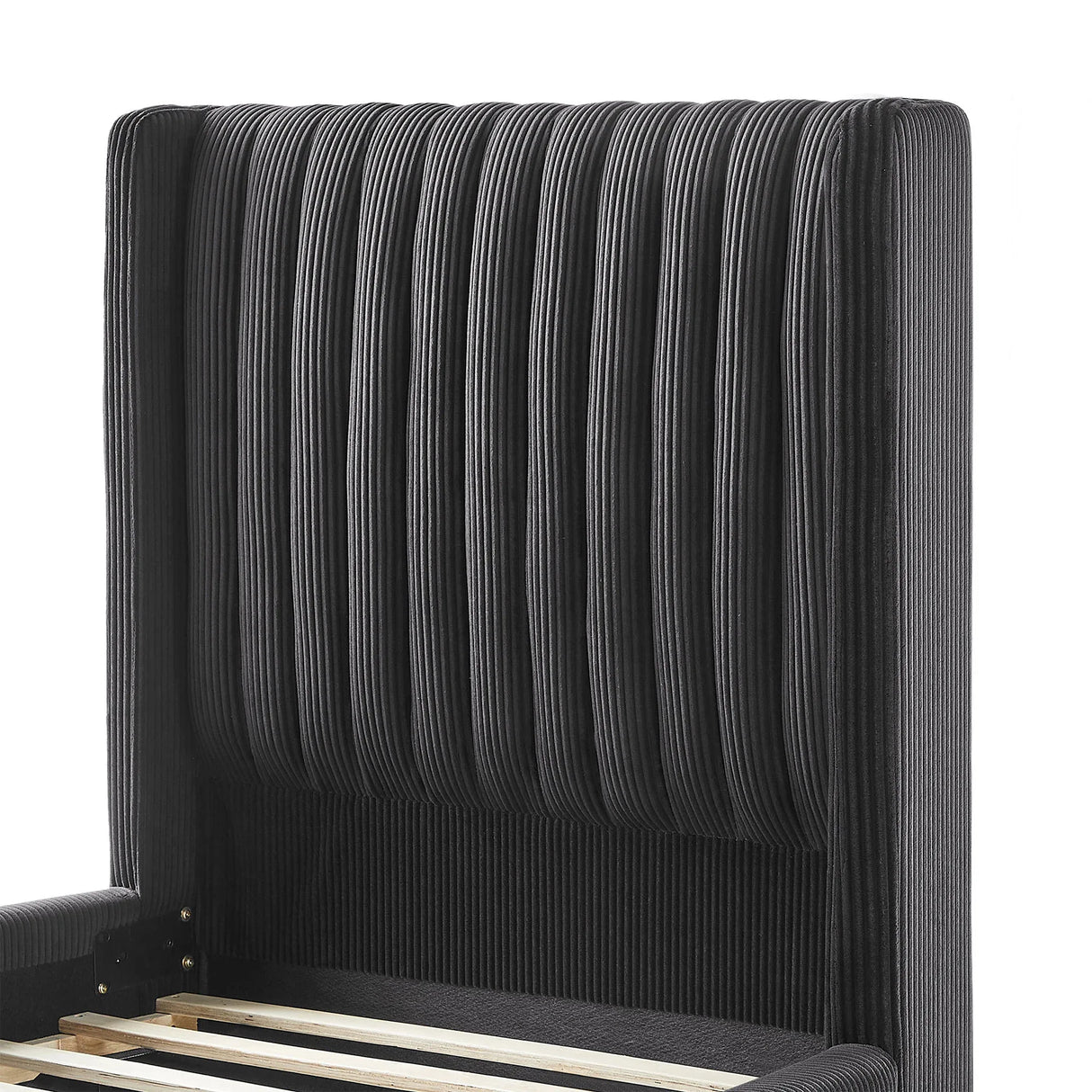 Twin Upholstered Corduroy Fabric Bed Frame - Omega Lifestyles