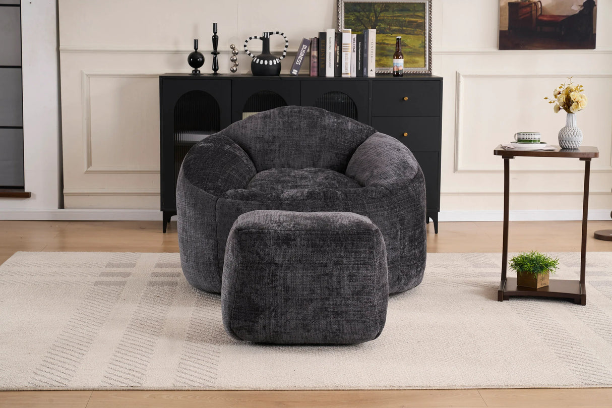Extra Soft Chenille Memory Foam Bean Bag Chair - Omega Lifestyles