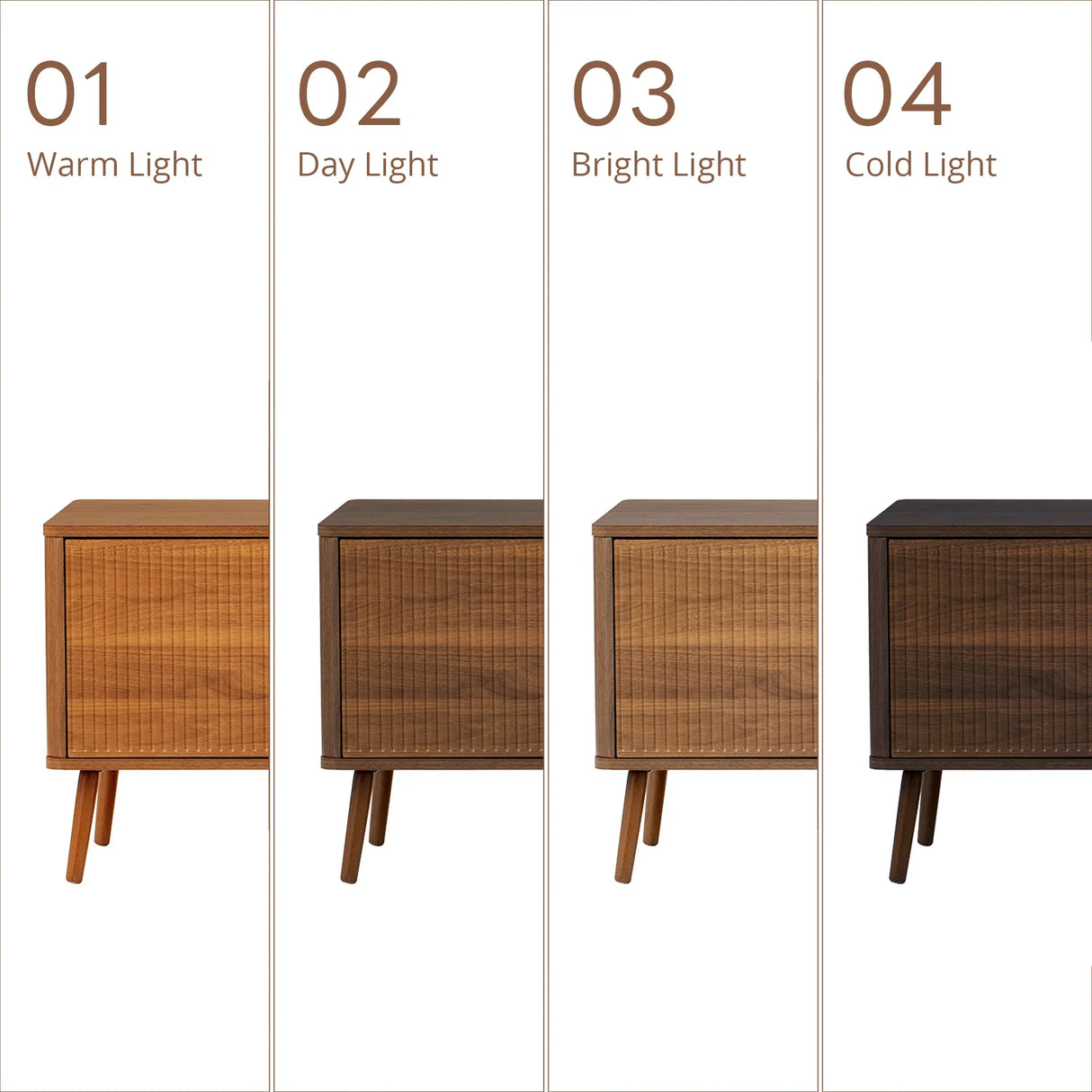 70-Inch Walnut Fluted Modern TV Stand With Storage - Omega Lifestyles