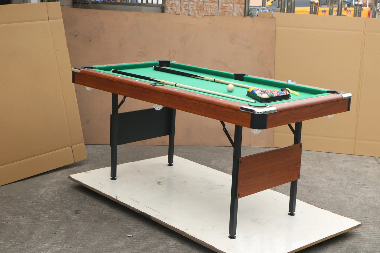 Foldable Indoor Pool Table With Blue Velvet Cloth - Omega Lifestyles