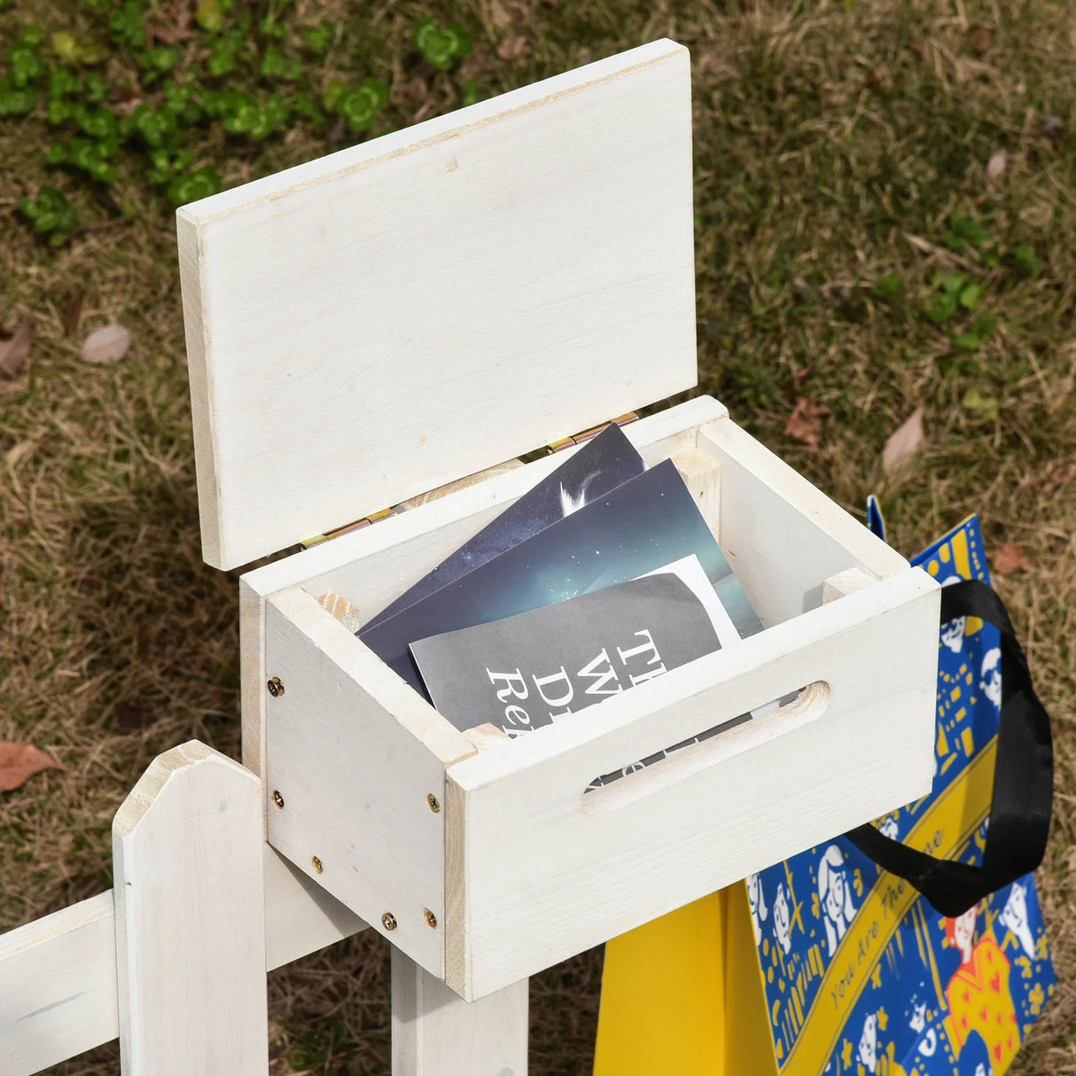 Kids Outdoor Wooden Playhouse With Door Windows Mailbox - Omega Lifestyles