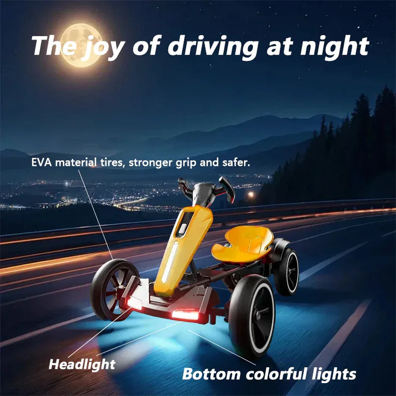 12V Foldable Kids Electric Pedal Go Kart With Adjustable Seat - Omega Lifestyles