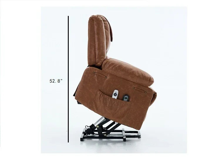 Medium-Firm PU Leather Remote-Controlled Heating Massage Recliner - Omega Lifestyles