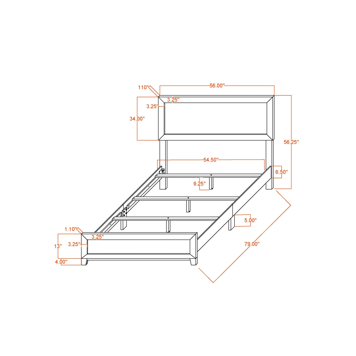Full Farmhouse Two-Tone Solid Wood Panel Bed Frame - Omega Lifestyles