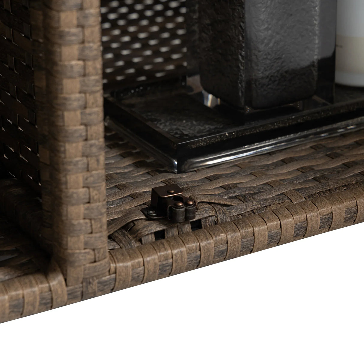 Outdoor Wicker Bar Cart With Glass Top And Wheels - Omega Lifestyles