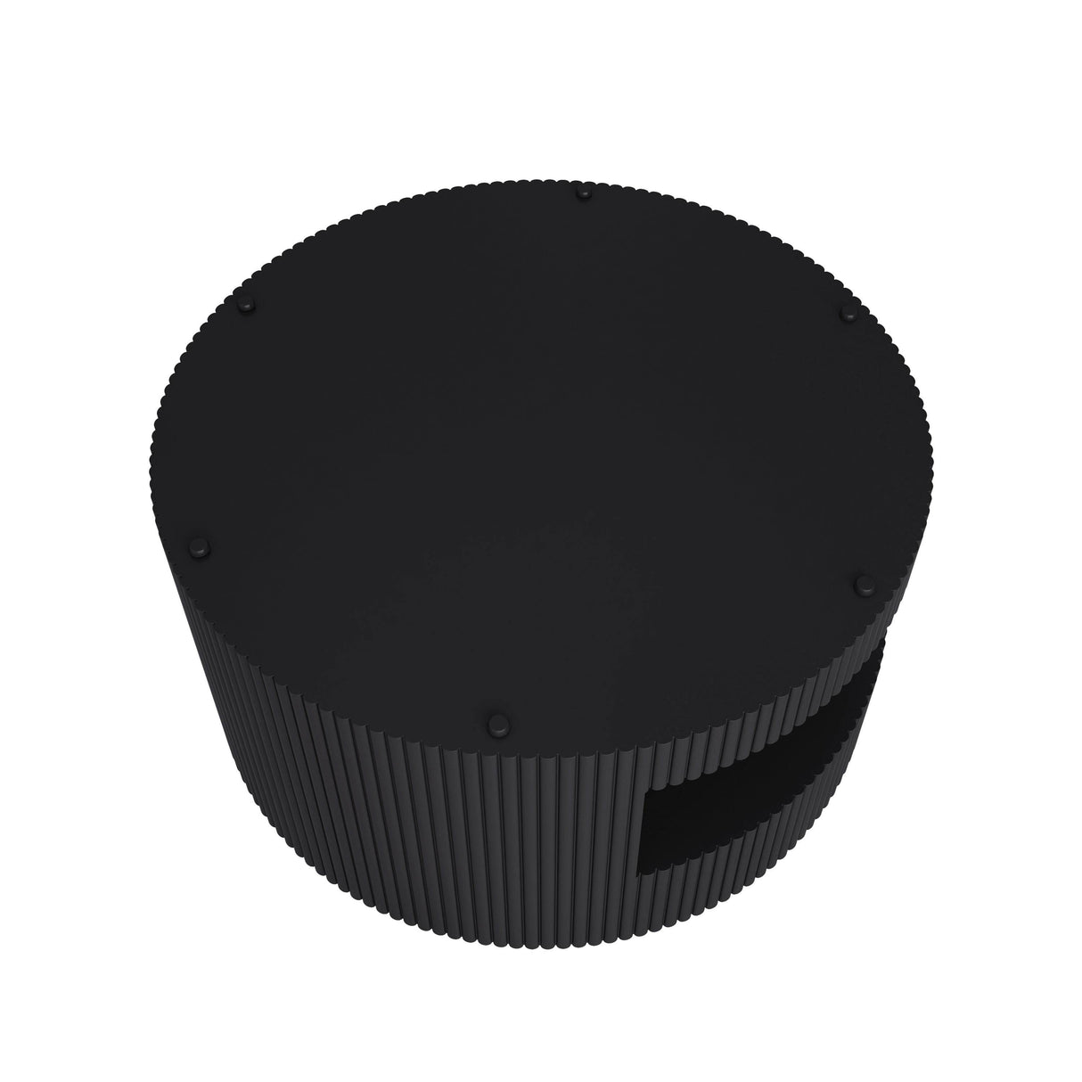 Round Black MDF Two-Tier Storage Coffee Table - Sleep Galleria