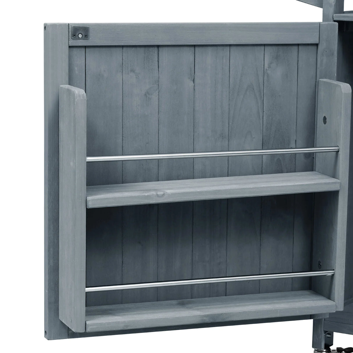 Outdoor Rolling Grill Cart With Raised Shelf Storage - Omega Lifestyles
