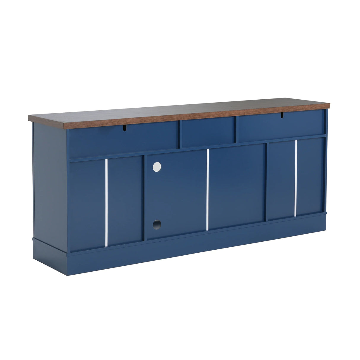 Blue 67-Inch Manufactured Wood TV Console Stand - Omega Lifestyles