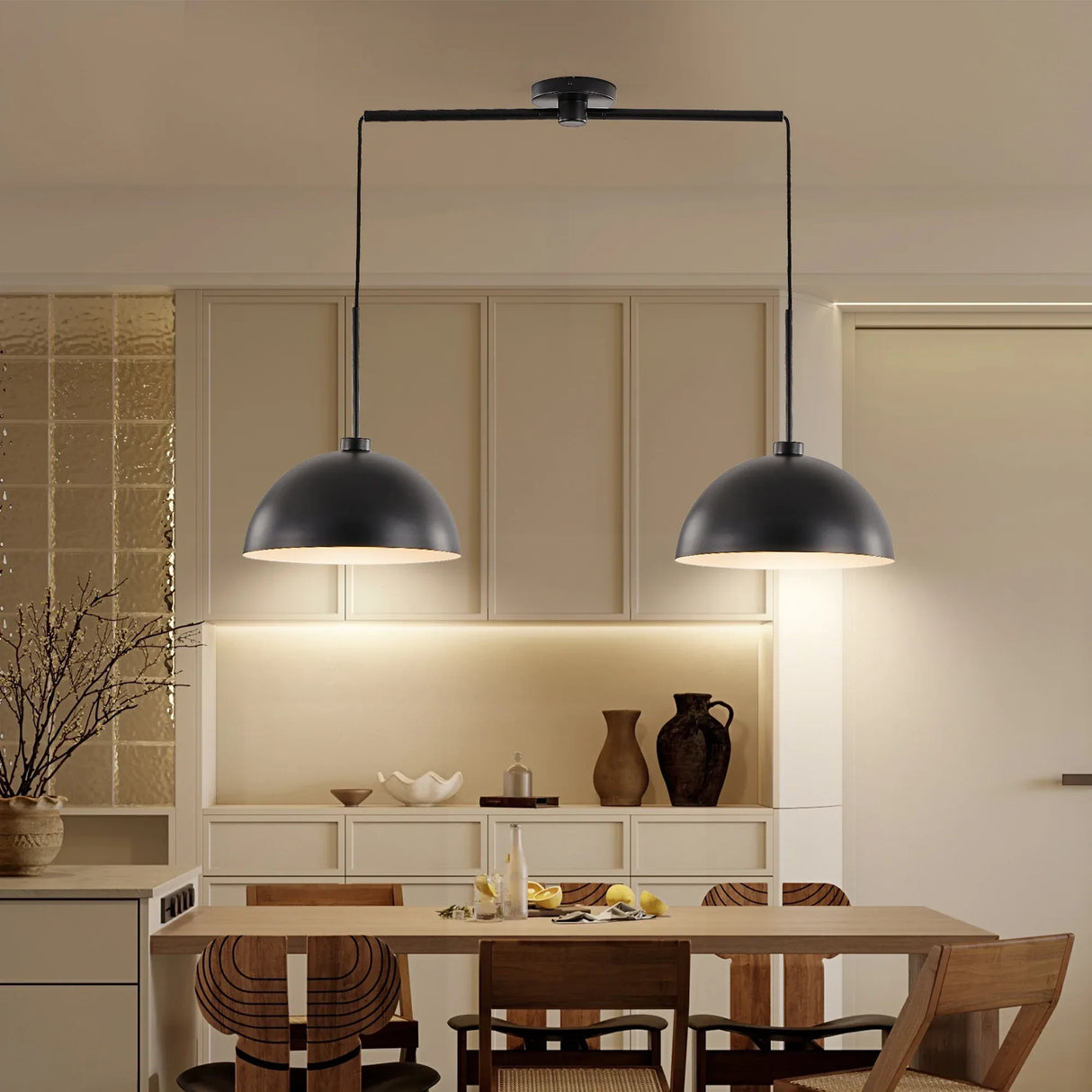 Industrial Modern Black Double Headed Adjustable Pendant Light - Omega Lifestyles