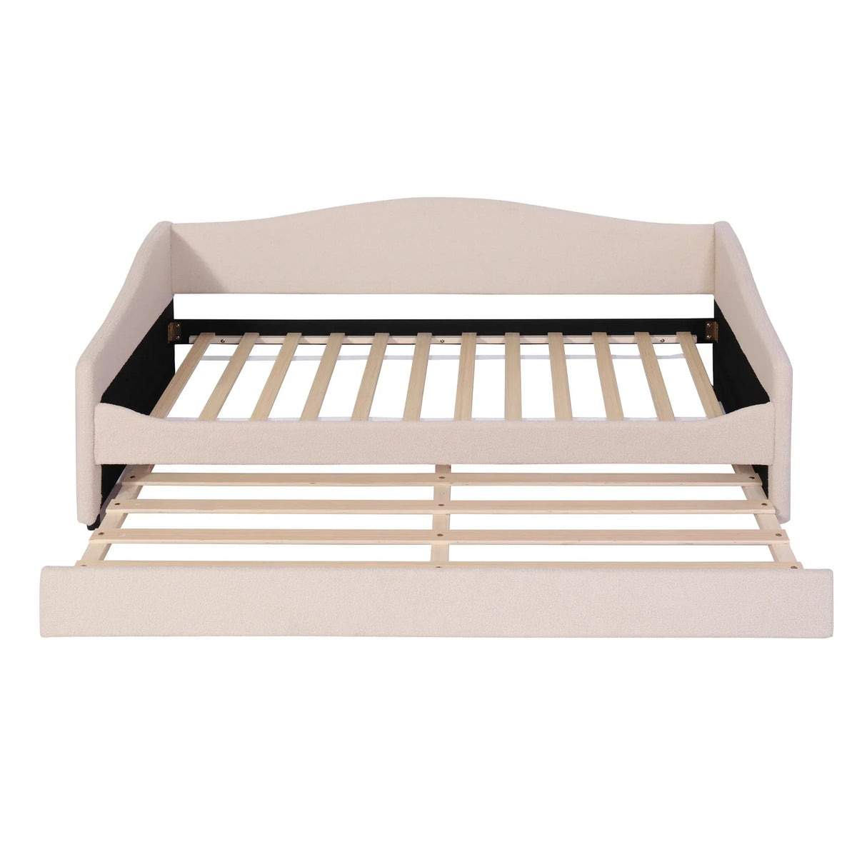 Twin Upholstered Teddy Fleece Daybed With LED Trundle - Omega Lifestyles