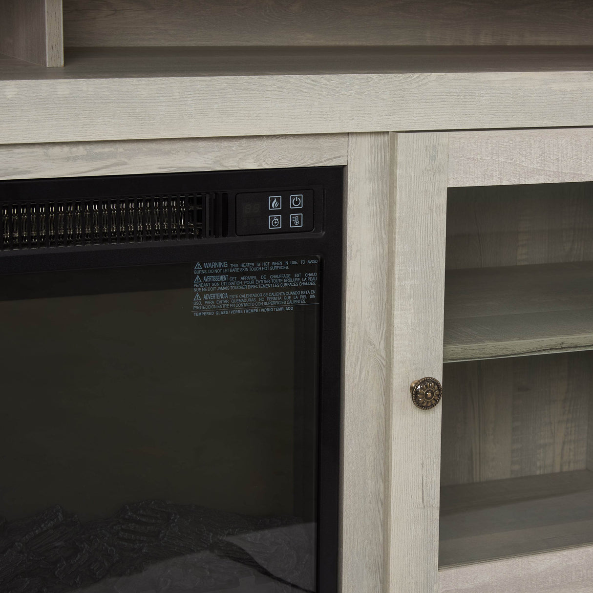 60-Inch Stone Gray MDF Fireplace TV Media Stand - Sleep Galleria