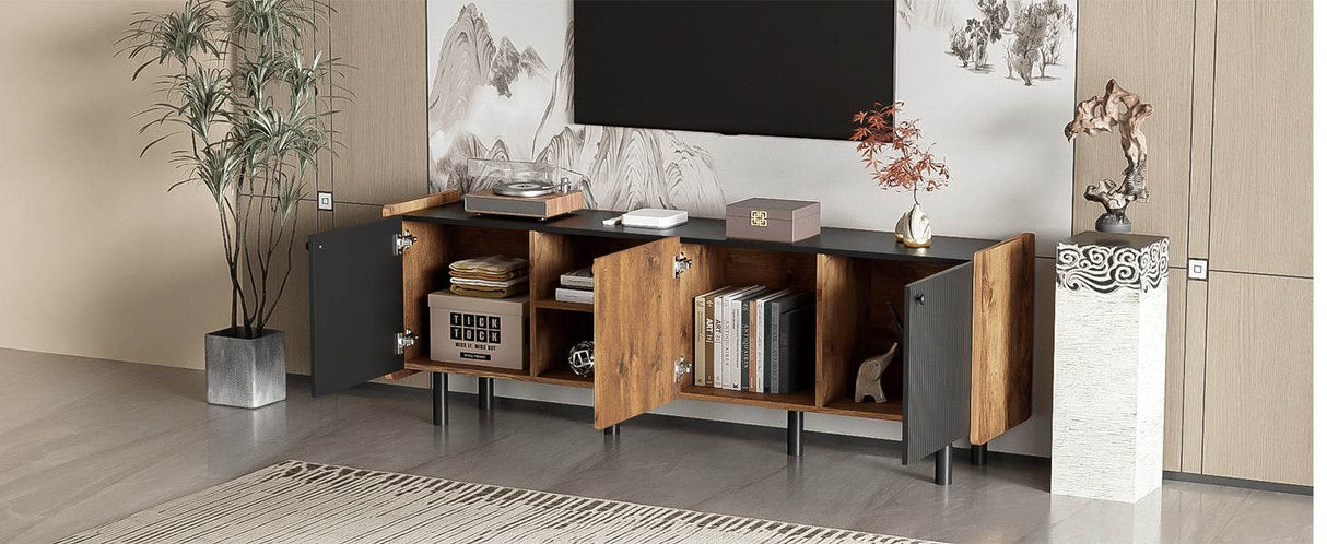 Mid Century Modern TV Stand With Storage Cabinets - Sleep Galleria