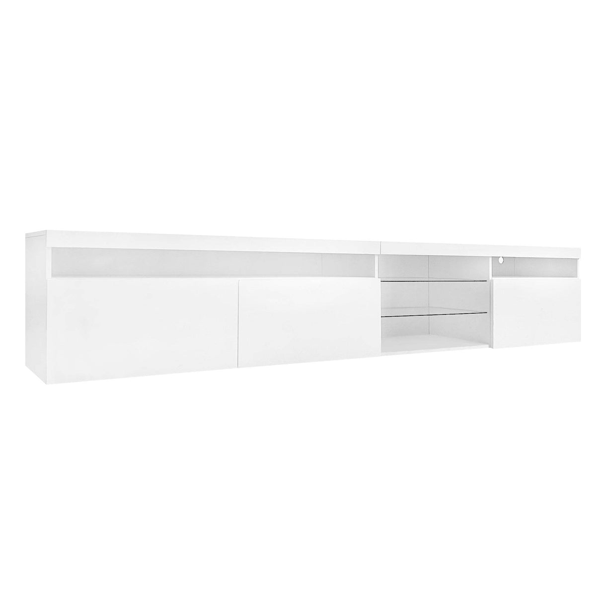 White Modern LED Light Particle Board TV Stand - Sleep Galleria
