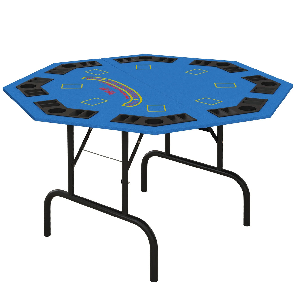 Foldable 8-Player Felt Poker Table With Accessories - Omega Lifestyles