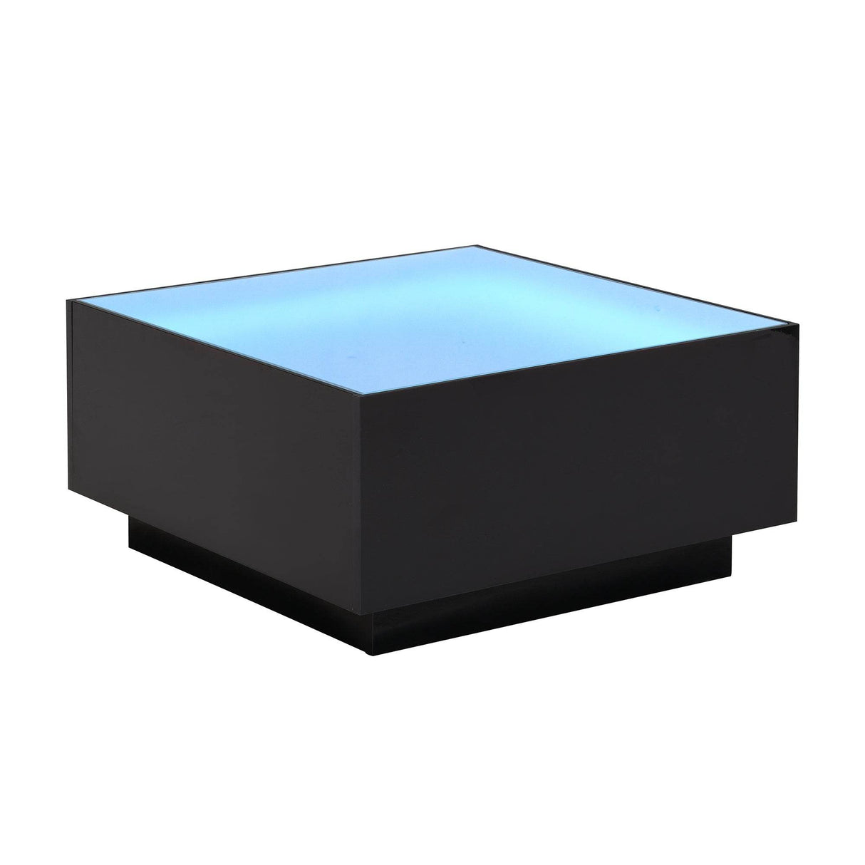Modern Black High Glossy Coffee Table With LED Lights - Sleep Galleria