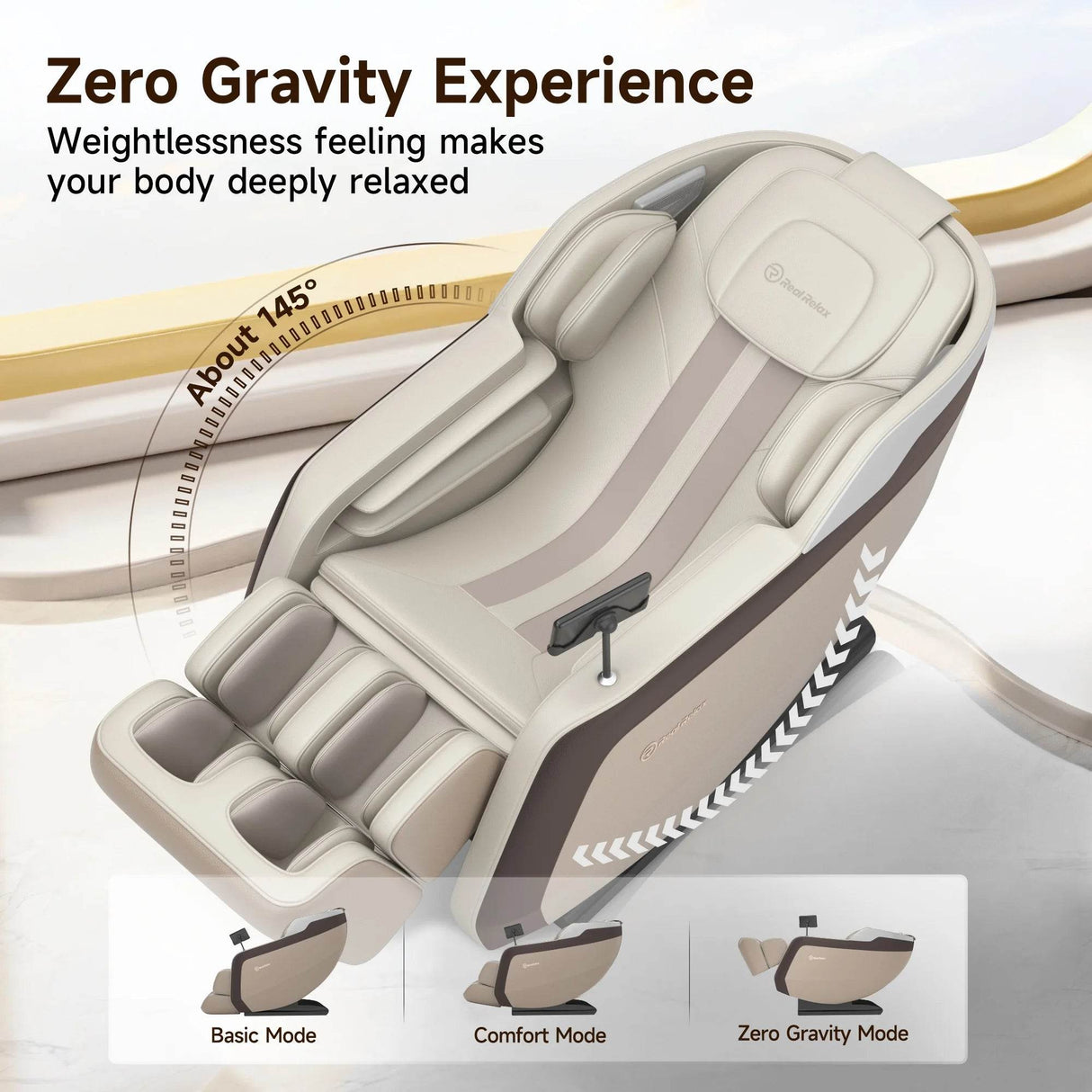 Full Body Massage Chair, Zero Gravity Sl-Track Massage Recliner with Yoga Stretch, Heating and Foot Massage, Brown