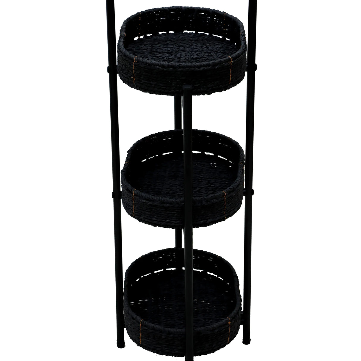 Modern 3-Tier Handwoven Metal Frame Side Table - Omega Lifestyles