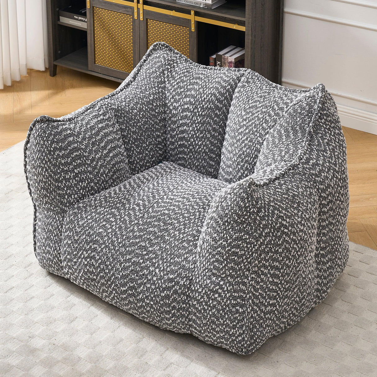 Chenille Bean Bag Chair With Resilient Foam - Omega Lifestyles