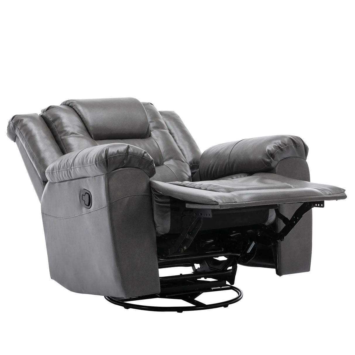 Grey Manual PU Upholstered Home Theater Recliner Chair Set - Omega Lifestyles