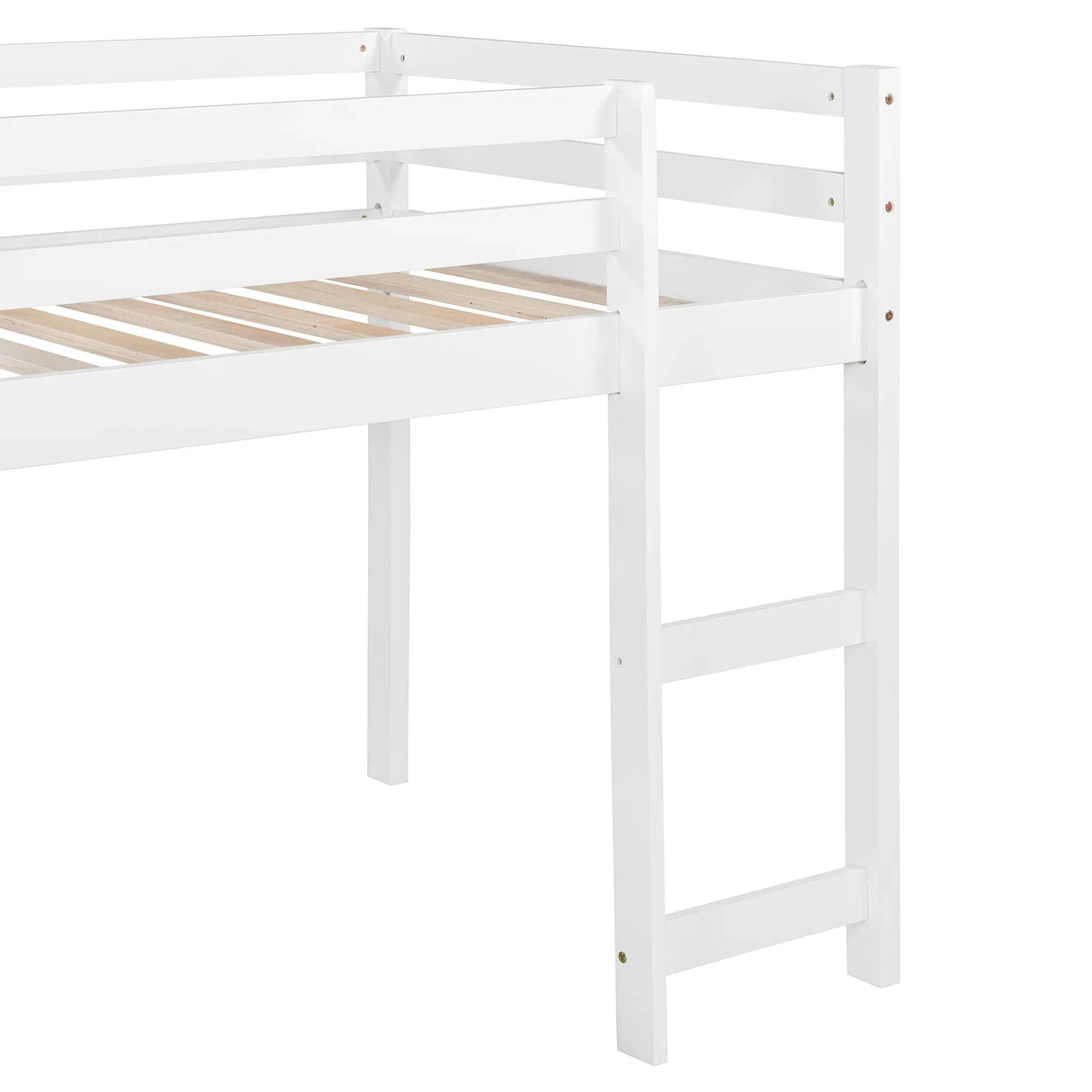 Twin Solid Wood Loft Bed With Ladder And Slide - Omega Lifestyles