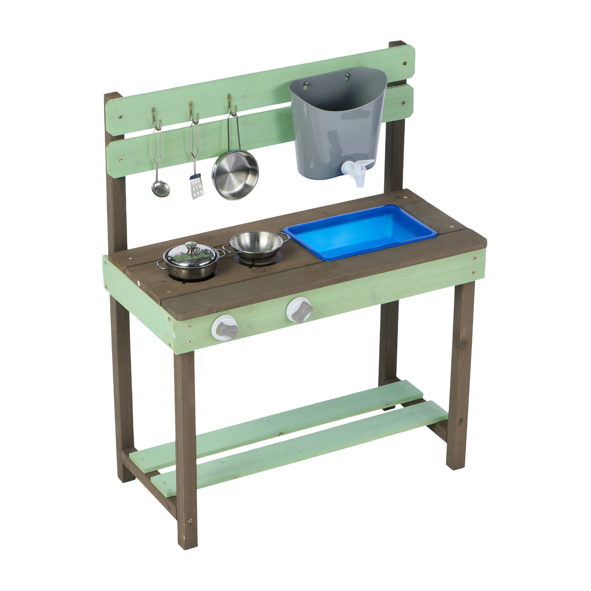 Solid Wood Kids Play Kitchen With Water Play Set - Omega Lifestyles