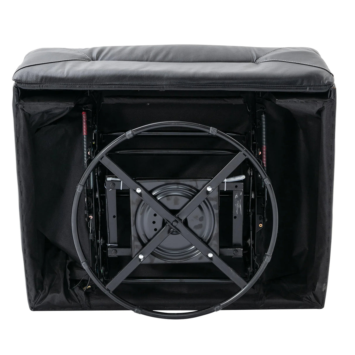 Manual Black Leather Gel Recliner Chair With LED Light Strip - Omega Lifestyles