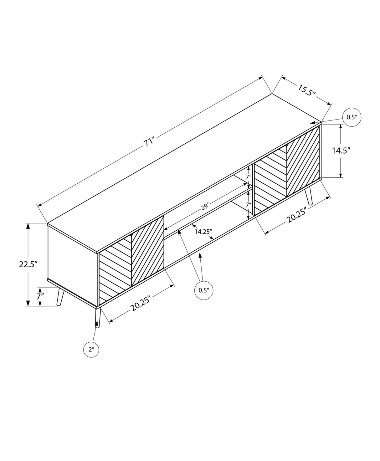 72-Inch Contemporary Brown And Black TV Stand Console - Sleep Galleria