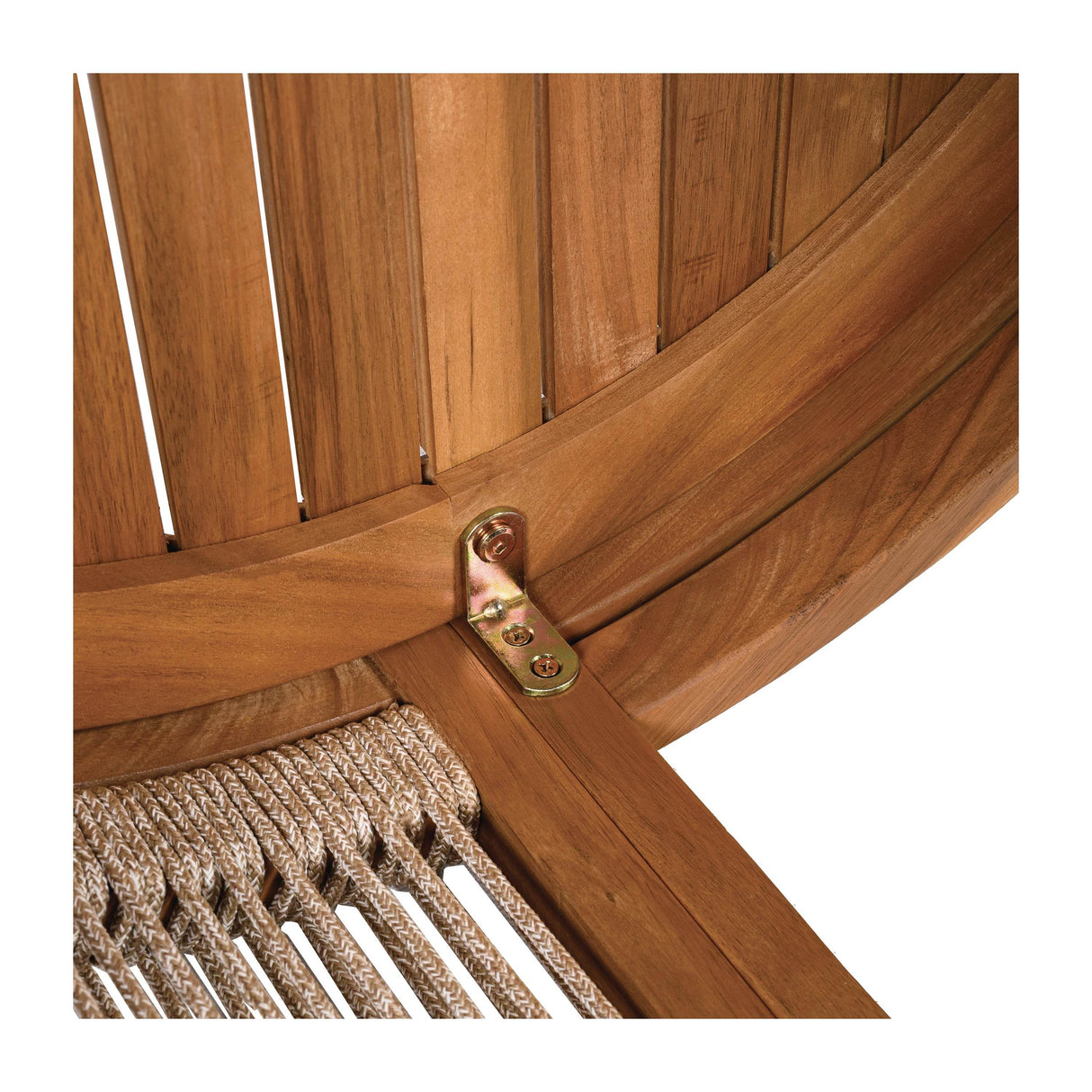 Acacia Wood Outdoor Coffee Table With Woven Rope Accents - Sleep Galleria