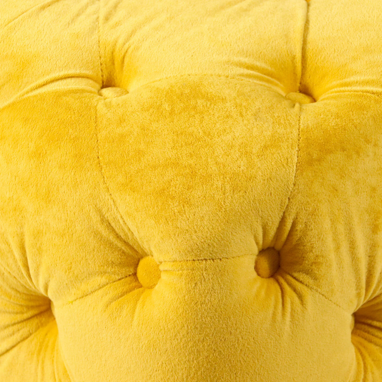 Yellow Velvet Dice-Shaped Storage Ottoman With Foam Seat - Omega Lifestyles