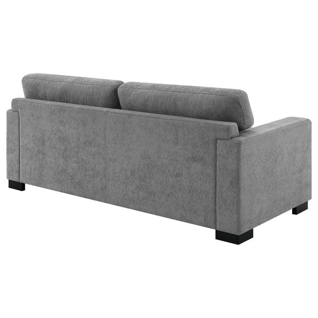 Grey Upholstered Contemporary Track-Arm Sleeper Sofa - Omega Lifestyles