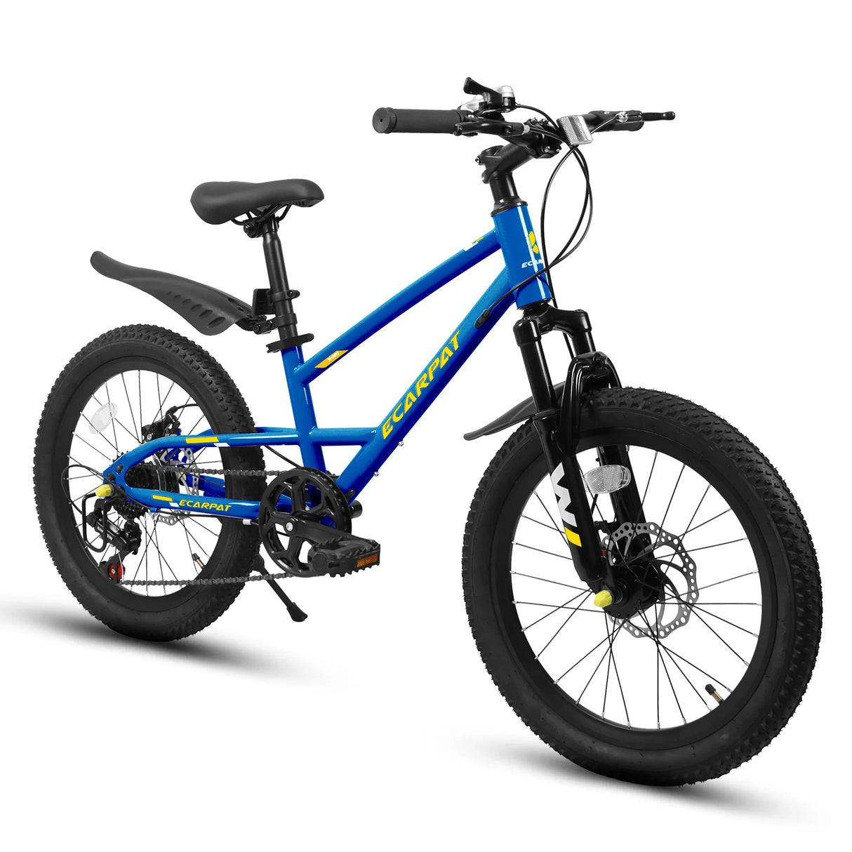 20-Inch Blue Steel Frame Kids Bike With 7-Speed Suspension - Omega Lifestyles