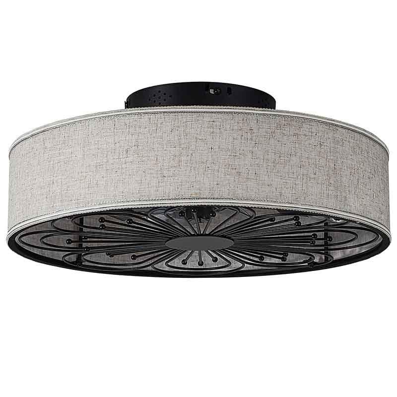 Bohemian Fabric Semi Flush Mount Ceiling Fan With Remote - Omega Lifestyles