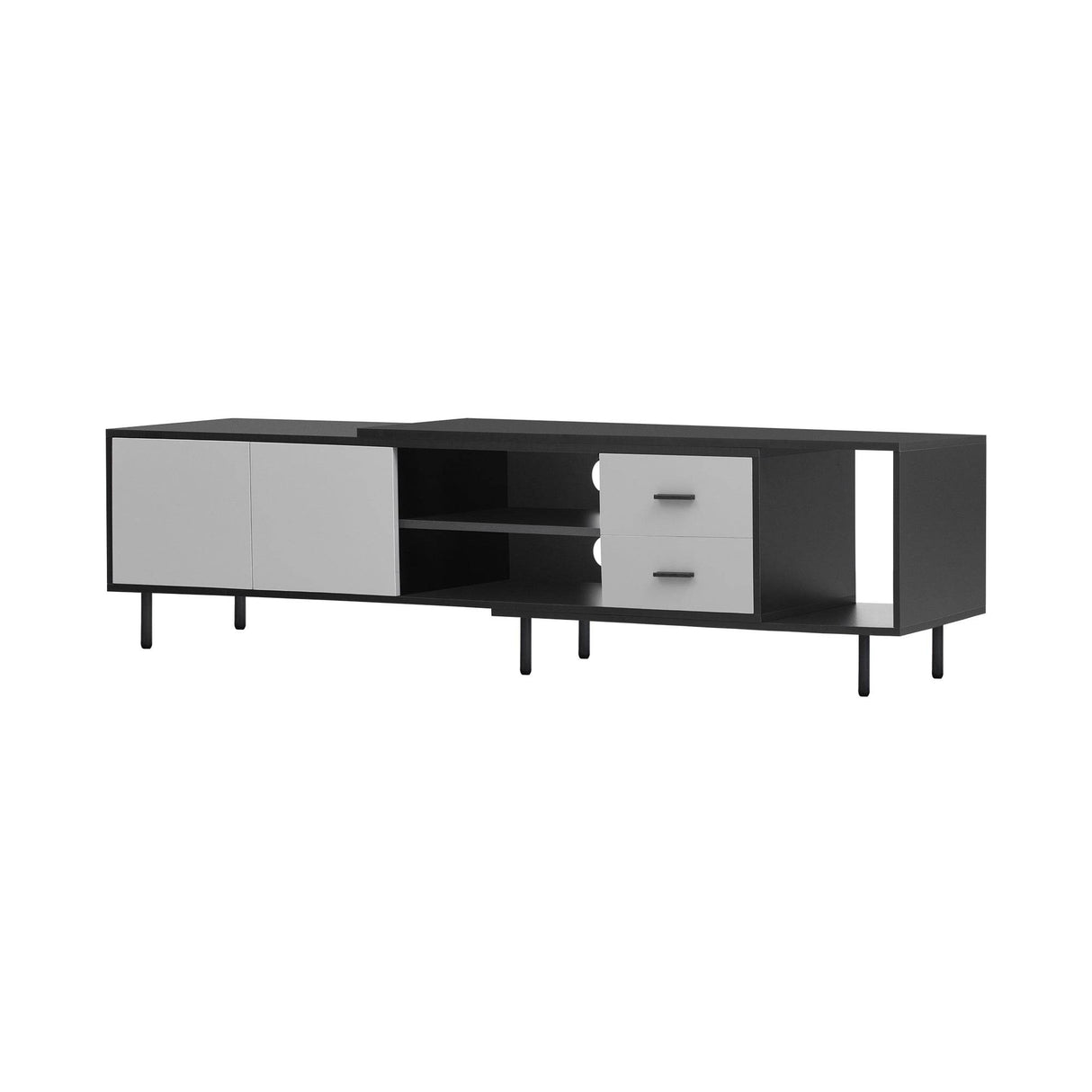 Modern Minimalist Black Grey MDF TV Stand - Sleep Galleria