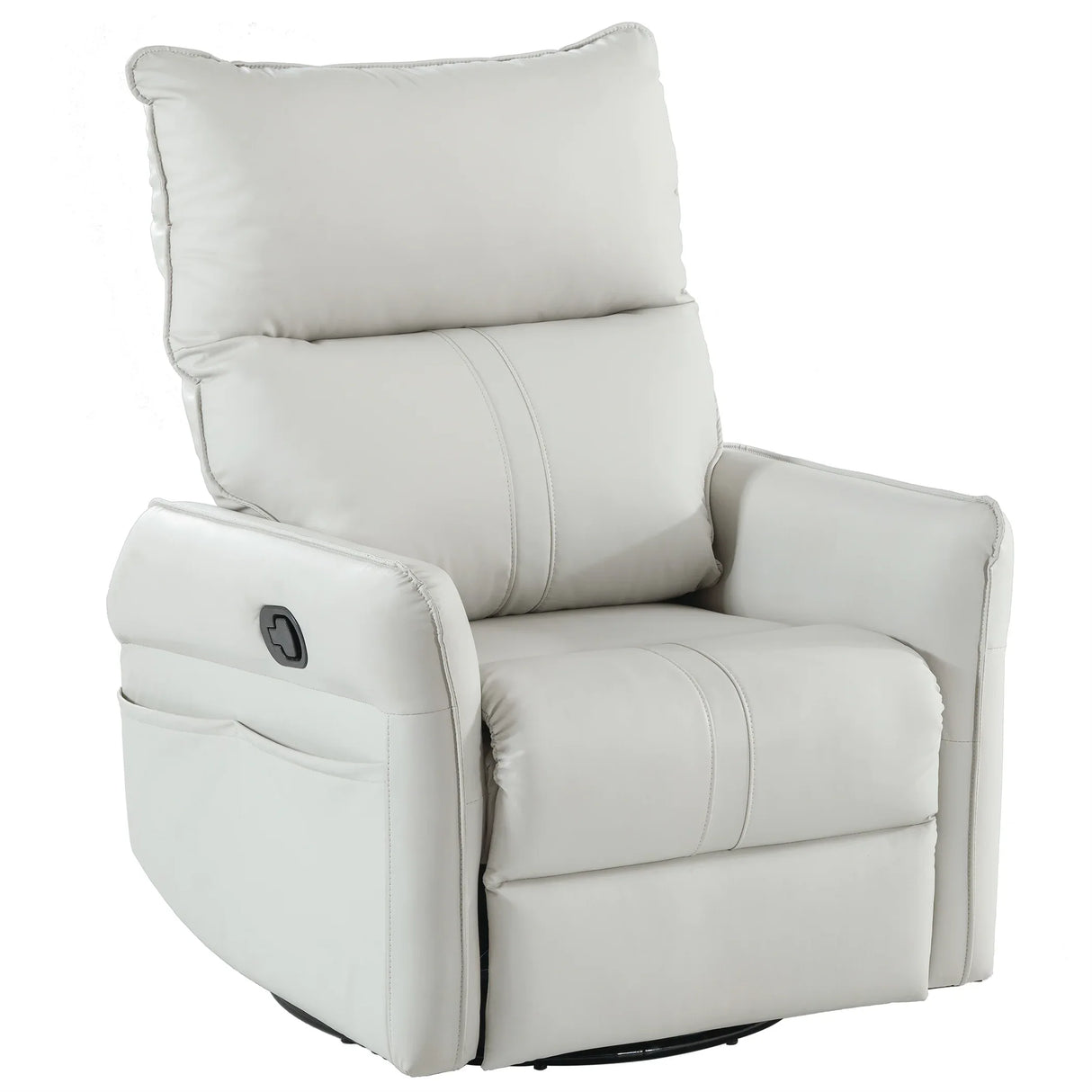 PU Reclining Rocking Chair With 360° Swivel And Footrest - Omega Lifestyles