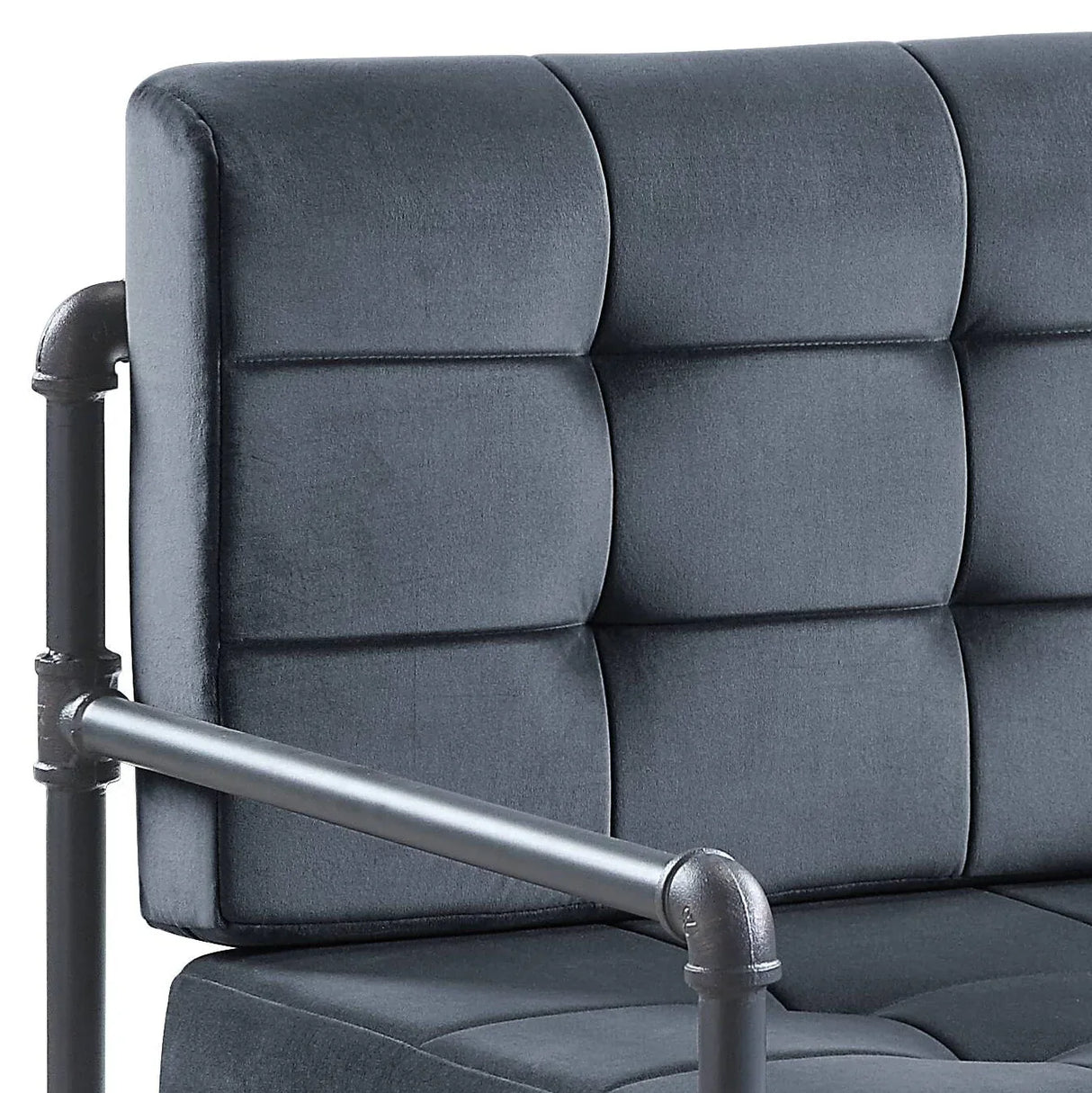 Gray Velvet Memory Foam Accent Chair With Pillow - Omega Lifestyles