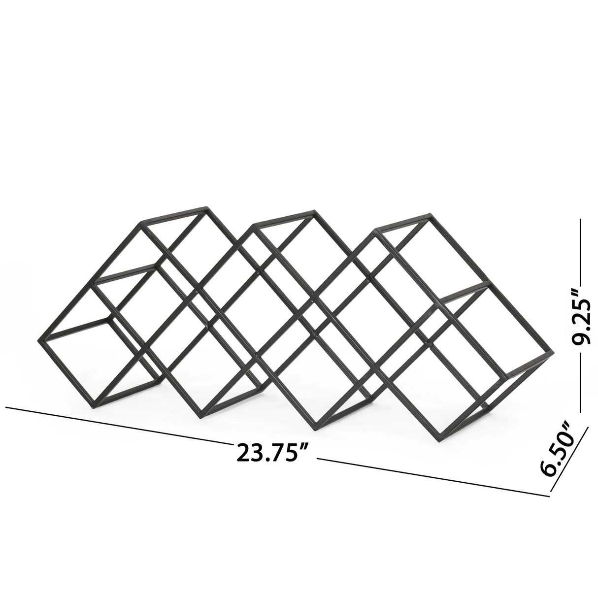 Modern Industrial Iron 7-Bottle Tabletop Wine Rack - Omega Lifestyles