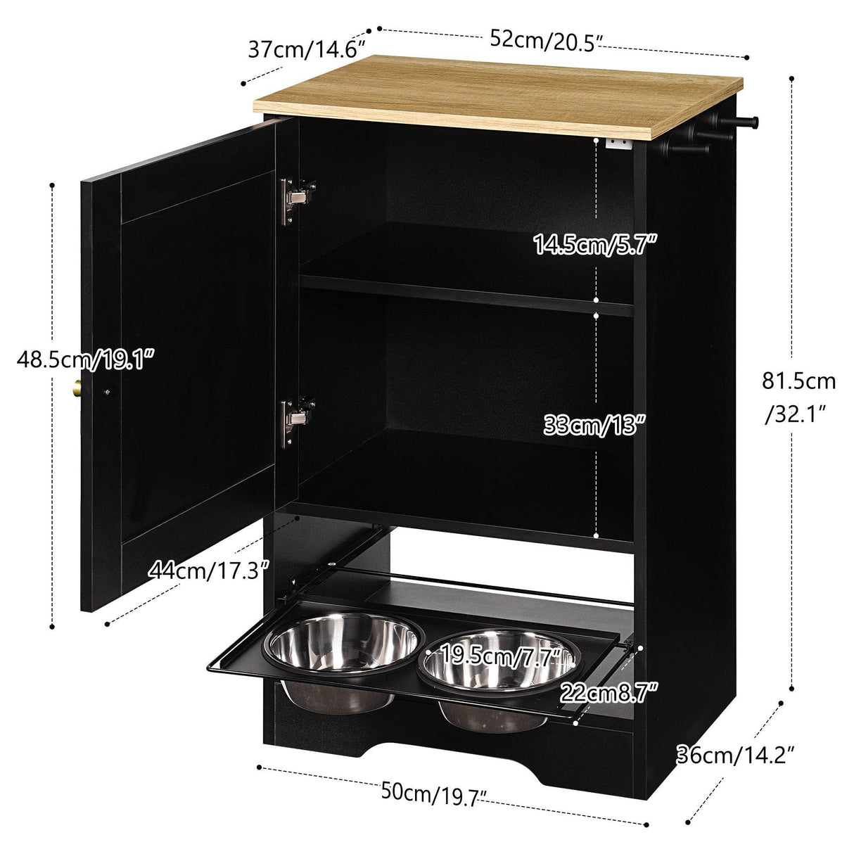 Elevated Pet Feeding Station With Storage Drawers - Sleep Galleria