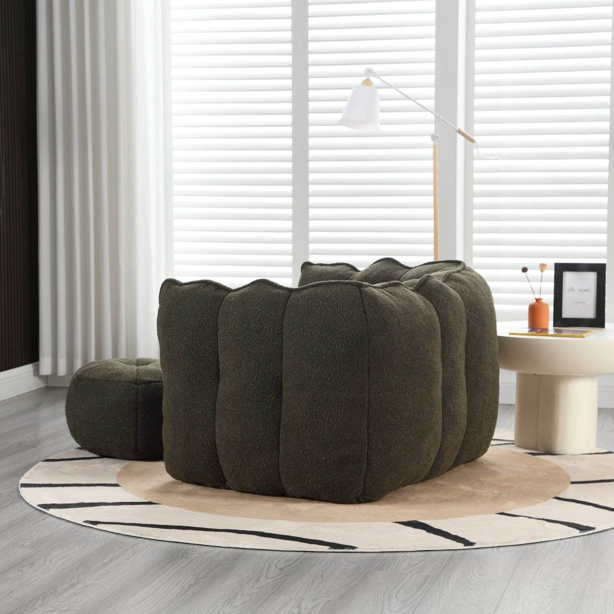 Soft Chenille Bean Bag Chair with Foam - Sleep Galleria