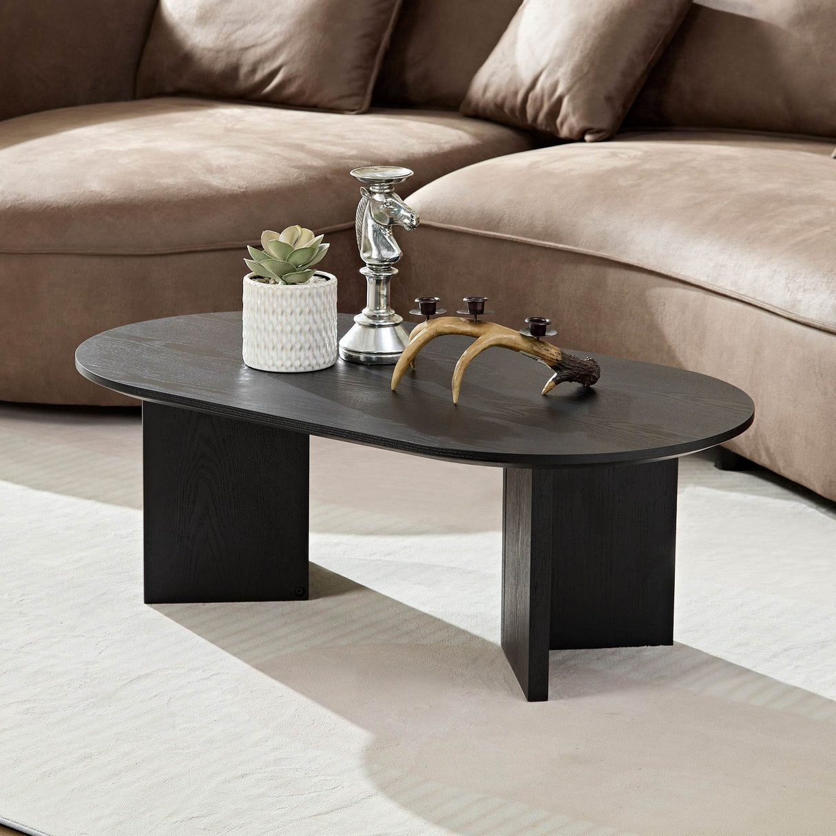 Modern Compact MDF Pedestal Base Coffee Table - Sleep Galleria