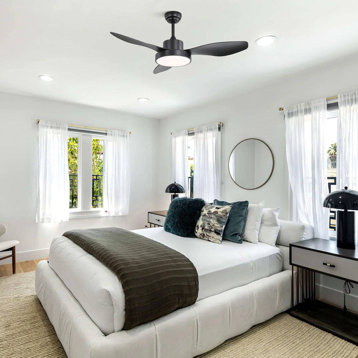 47-Inch Energy-Efficient Remote Control Ceiling Fan With Light - Omega Lifestyles