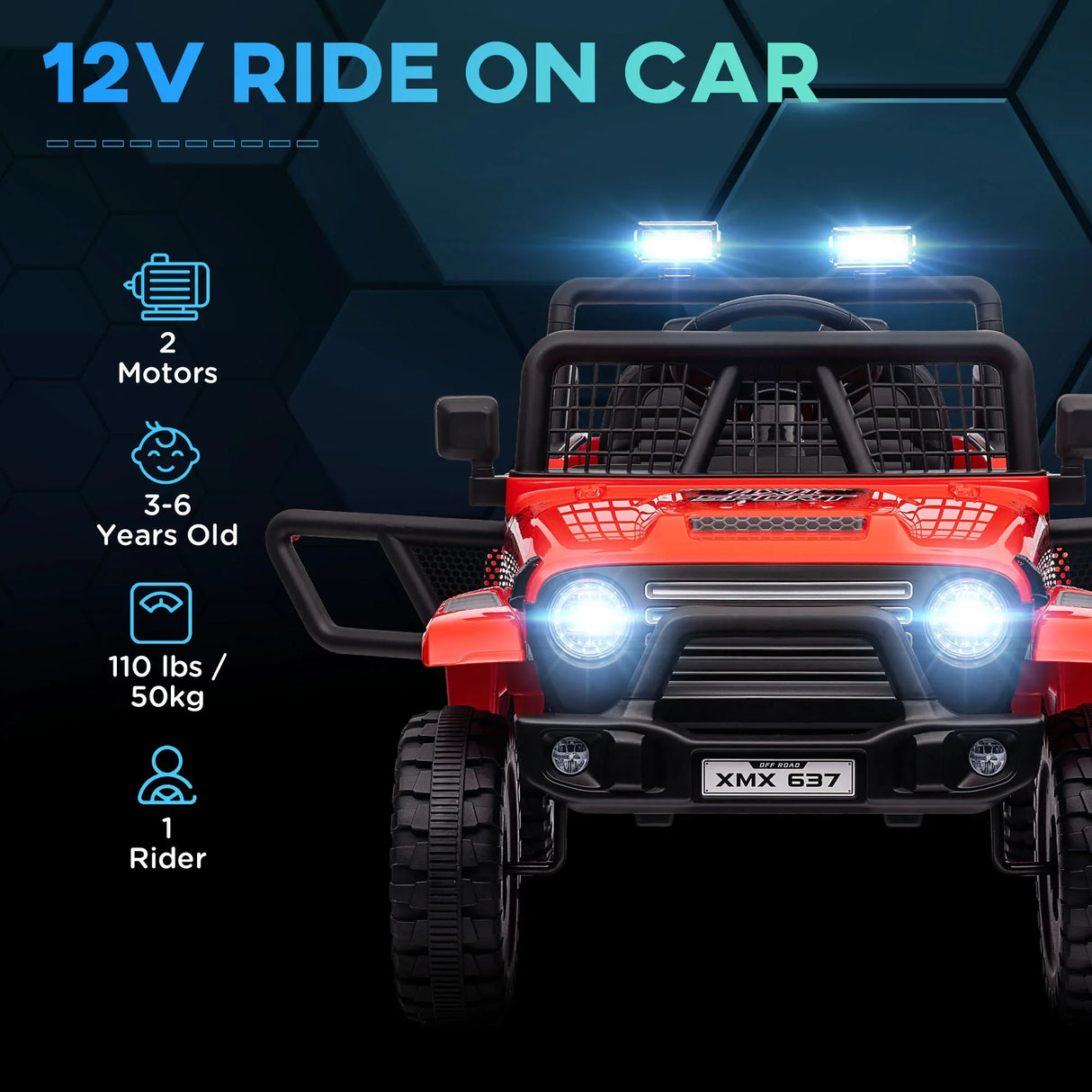 12V Dual Motor Kids Electric Ride-On Car With Remote - Omega Lifestyles