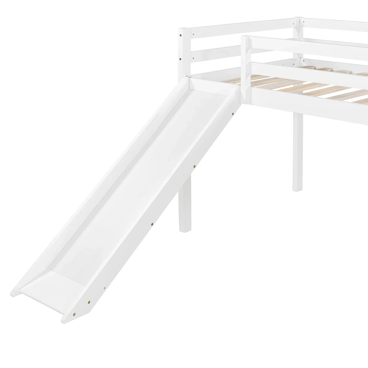 Twin Solid Wood Loft Bed With Ladder And Slide - Omega Lifestyles