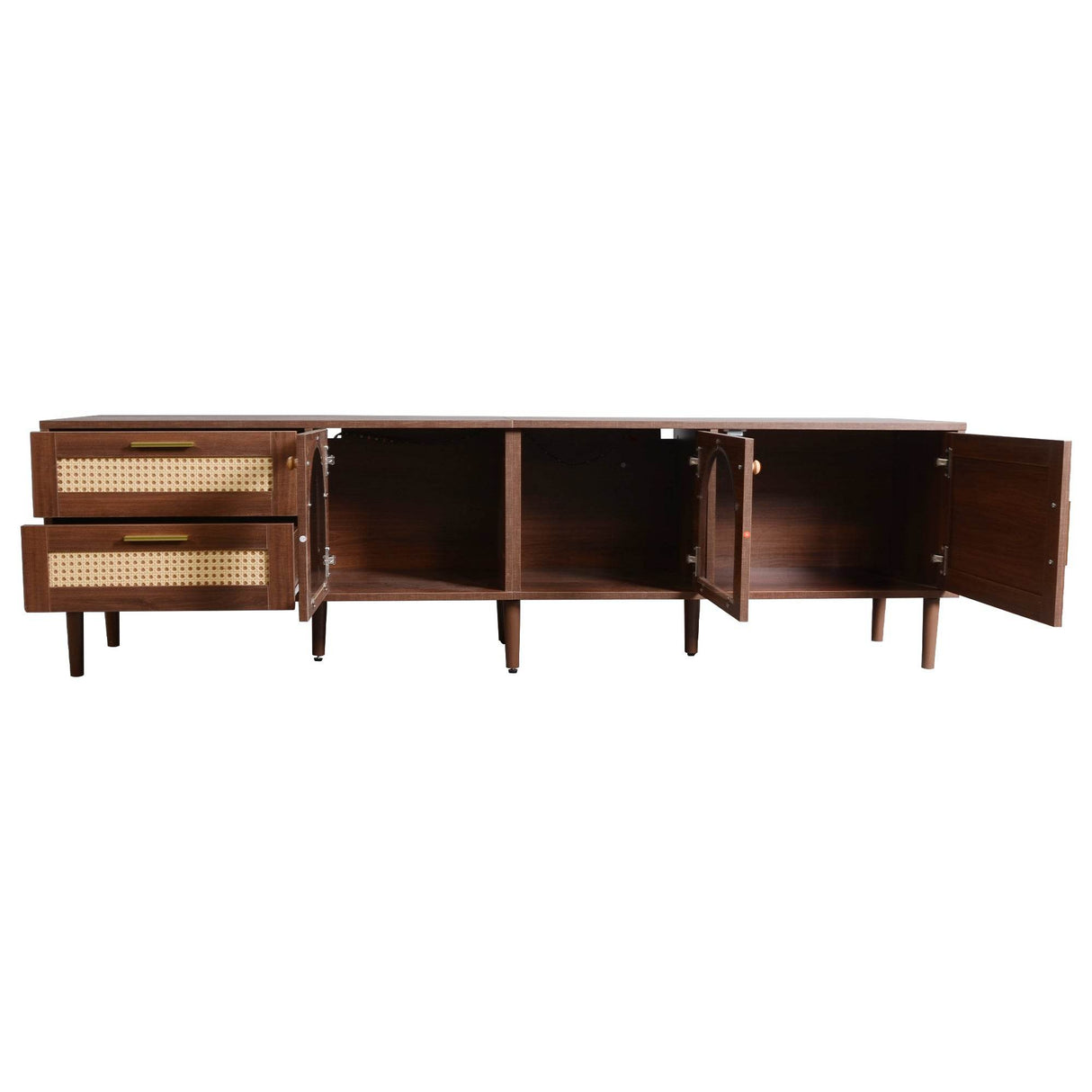 Rattan-Inspired Media Console TV Stand With Storage - Sleep Galleria