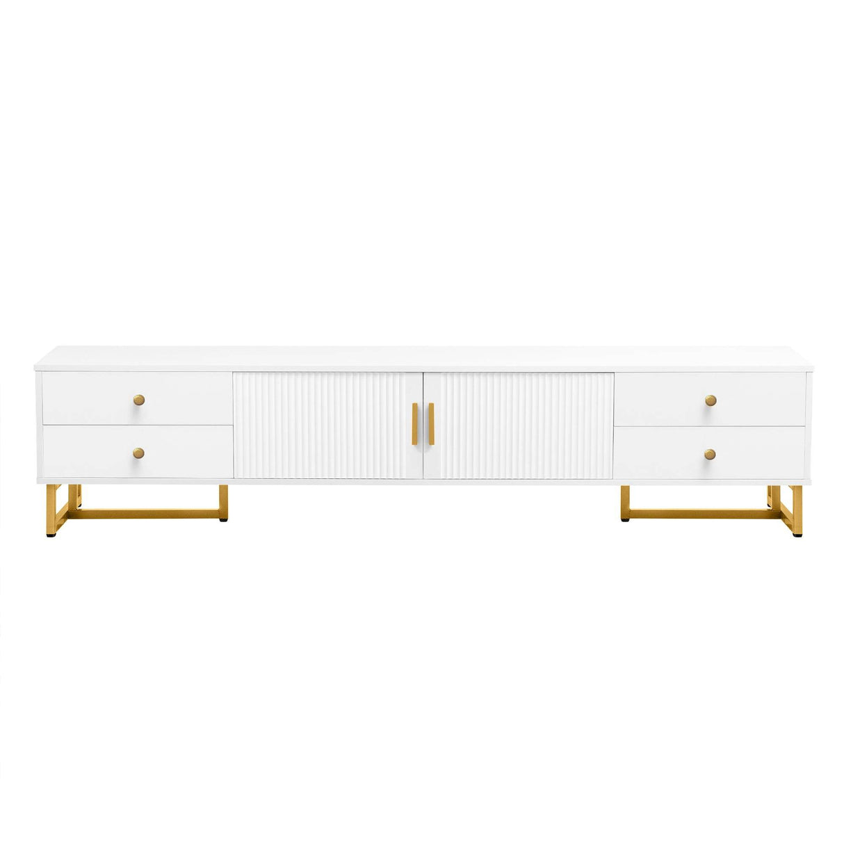 Modern White MDF TV Stand With Storage Cabinet - Sleep Galleria