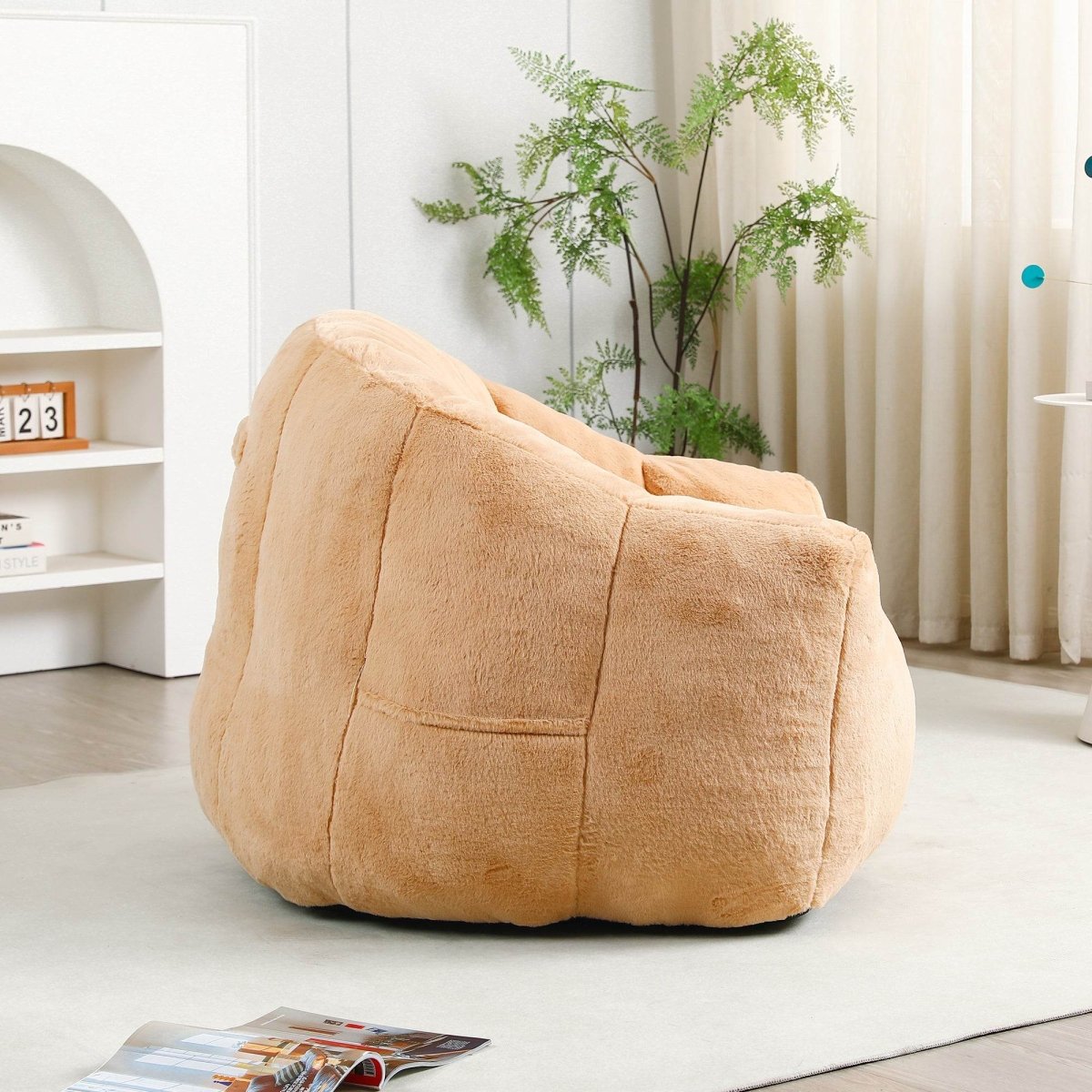 High-Density Foam Faux Fur Beanbag Chair - Sleep Galleria
