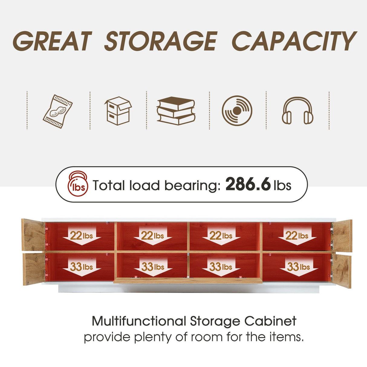 Modern TV Stand Media Console With Storage - Sleep Galleria