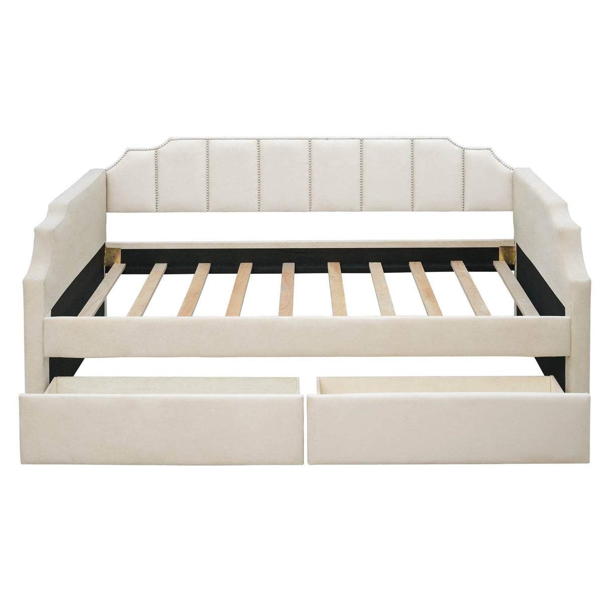 Twin Velvet Upholstered Daybed With Storage Drawers - Omega Lifestyles