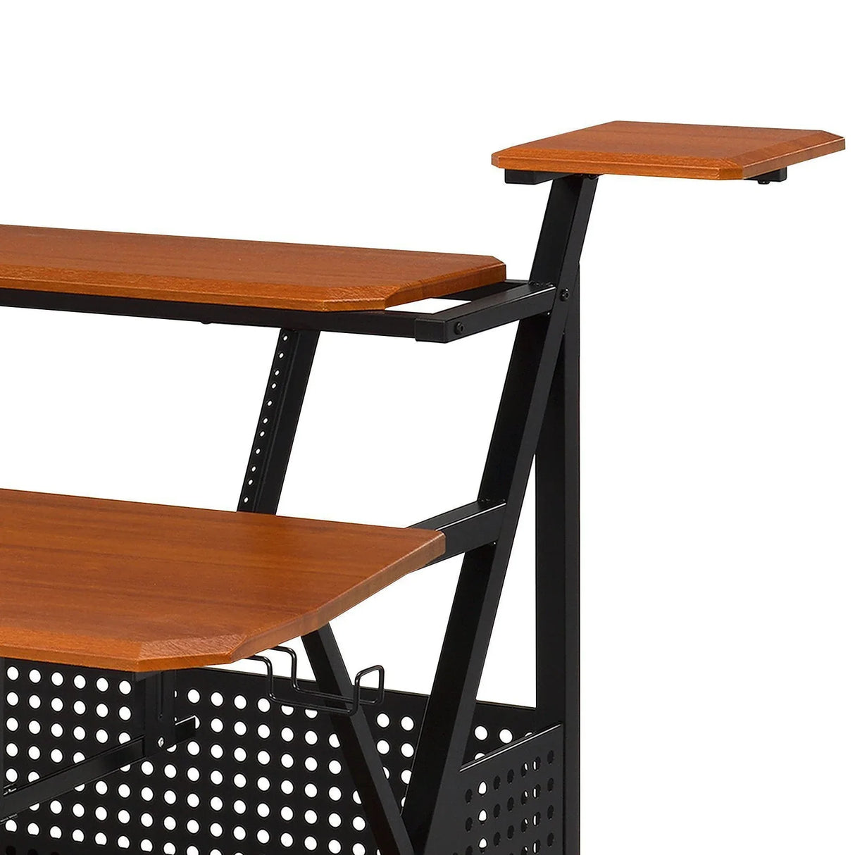 Cherry Finish Synthetic Wood Music Desk With Keyboard Tray - Omega Lifestyles